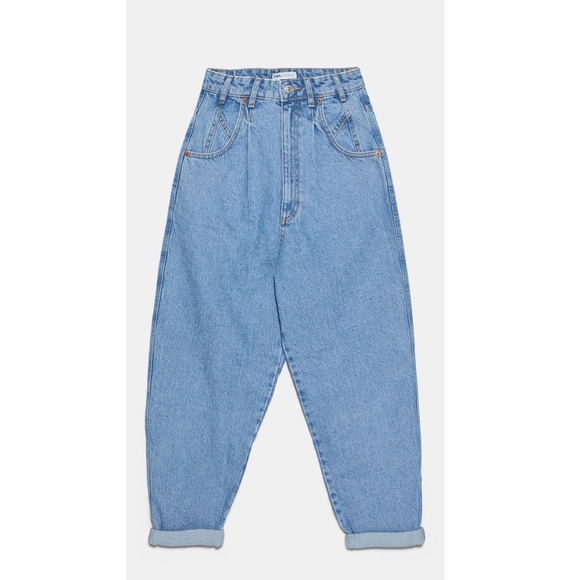 Zara slouchy jeans high waisted blue size 10 - Picture 6 of 6